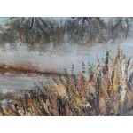 Средна картина масло на платно Испания, стара - 3795